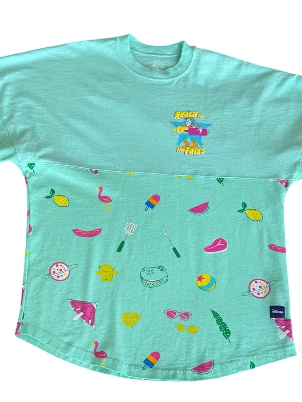 Disney Toy Story Spirit Jersey Chillin Grillin Aqua XS Long Sleeve